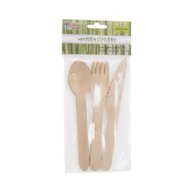Disposable Wooden Knife Fork And Spoon Set Environmentally Friendly And Biodegradable