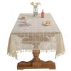American style pastoral crochet table cloth woven hollowed out table cloth tassel cover table cloth beige hollowed out cloth table mat